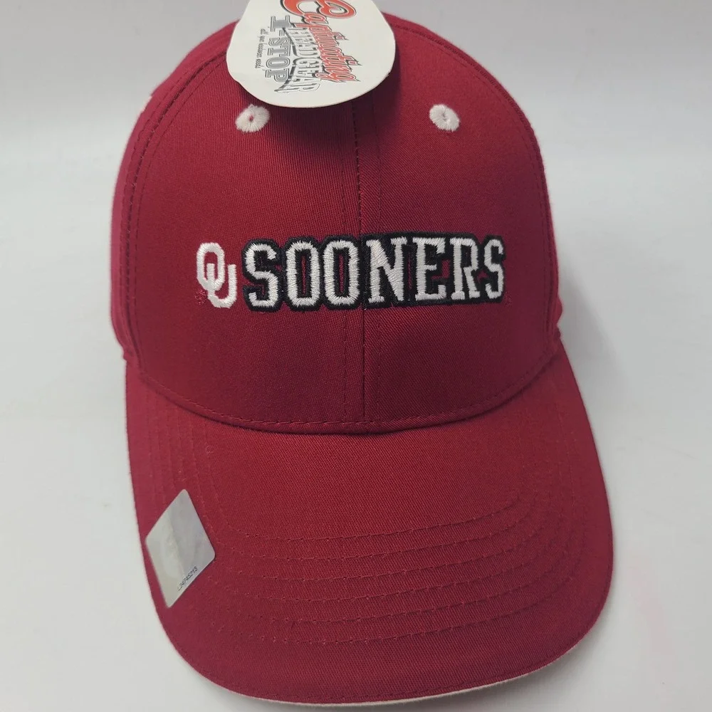 Oklahoma Sooners Hat Adjustable Captivating Headgear Red White NCAA‎ University